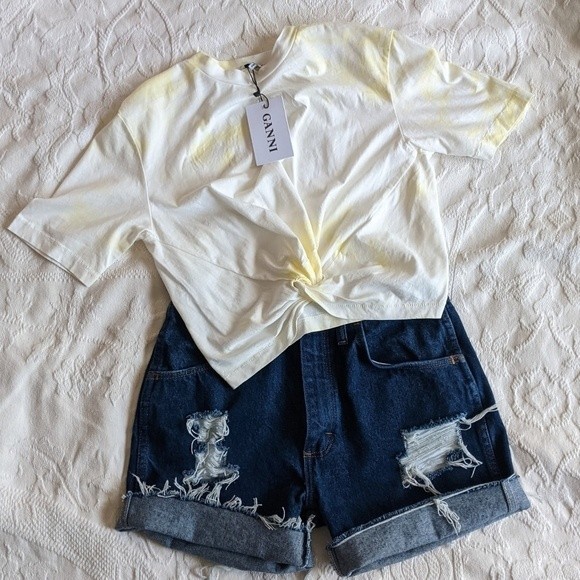 Vintage Rustler High Rise Distressed Cut-off Denim Shorts 27 - Picture 10 of 10